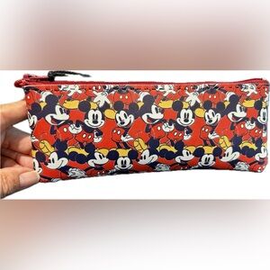 Disney Mickey & Minnie Mouse faux leather Zipper a Multipurpose Storage Case NEW